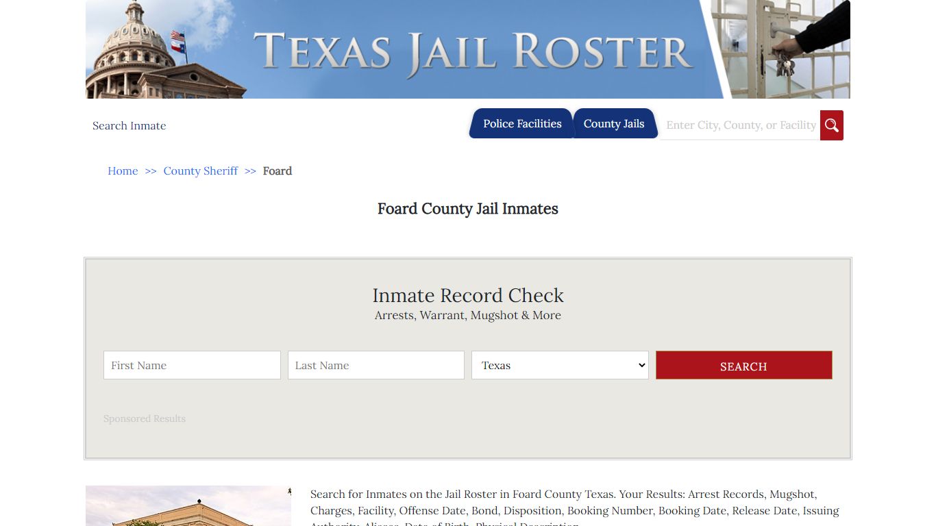 Foard County Jail Inmates - Jail Roster Search