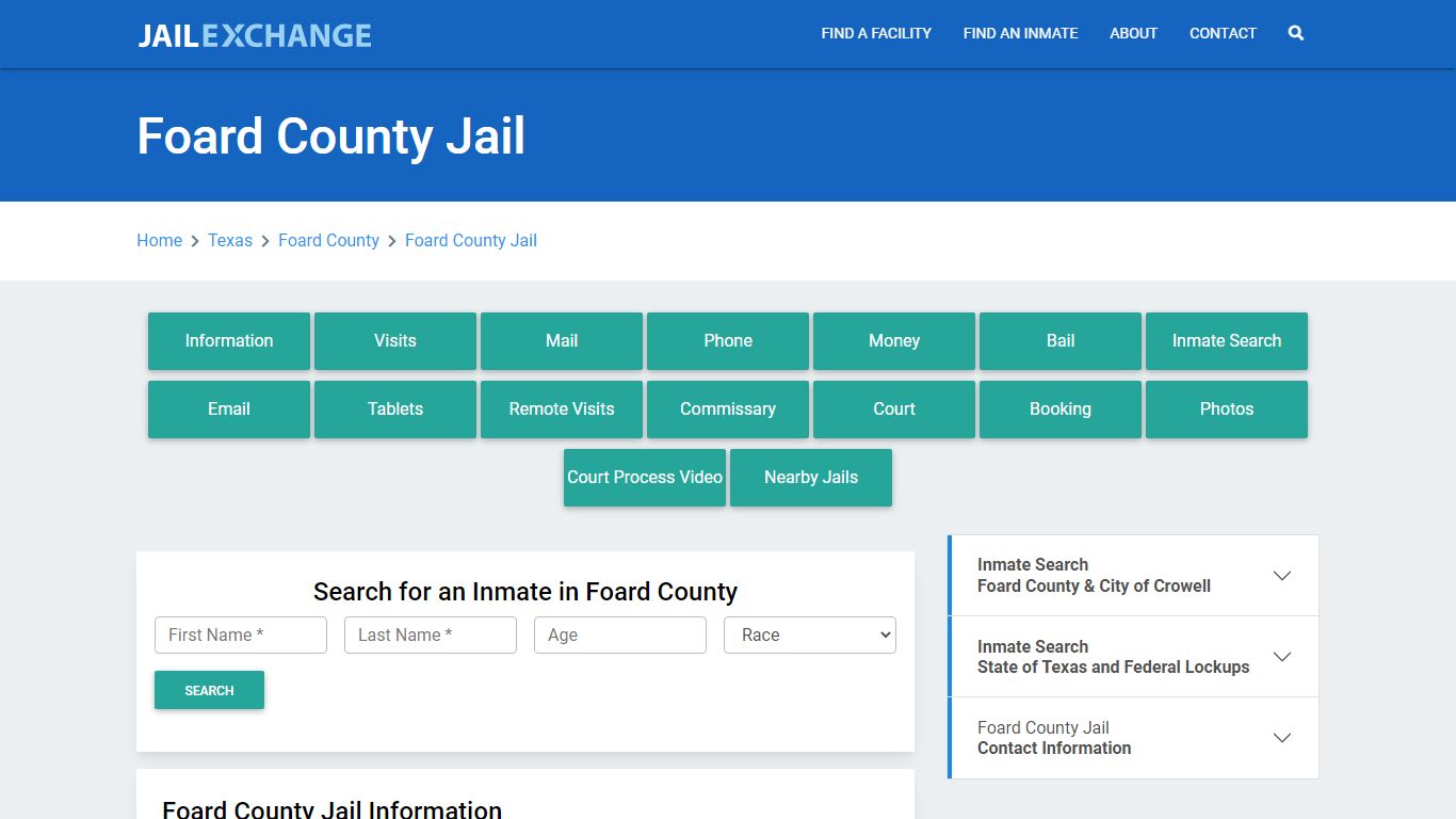 Foard County Jail Roster Lookup, TX, Inmate Search